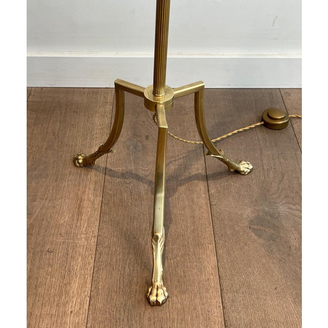 1940s Neoclassical Brass Tripod Floor Lamp with Claw Feet by Maison Jansen For Sale - Image 9 of 12
