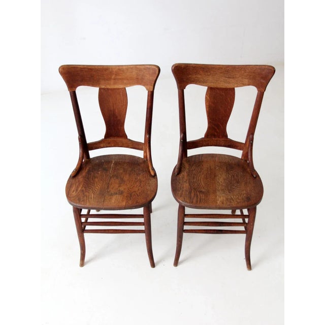 Early 20th Century Antique Dining Chairs Pair For Sale - Image 5 of 10