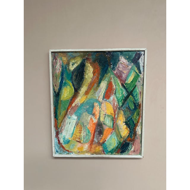 Abstract Composition, 1950s, Oil on Canvas, Framed For Sale - Image 4 of 18