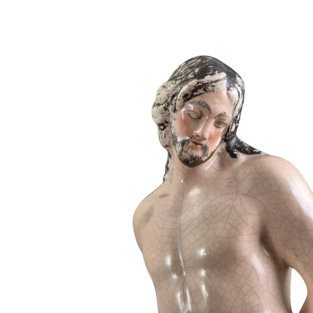 Monumental Staffordshire Christ at the Column Figure, England, 1860 For Sale - Image 9 of 12