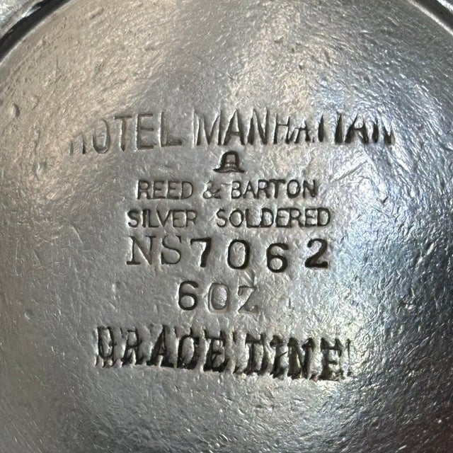 Mid-Century Modern Silver Plate Grace Line Hotel Manhattan Sugar Bowl For Sale - Image 3 of 6