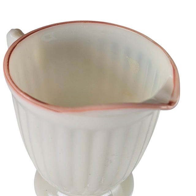 Early 20th Century Vintage Macbeth Evans Cremax Petalware Creamer – 4.25” Pastel Pink Band For Sale - Image 5 of 10