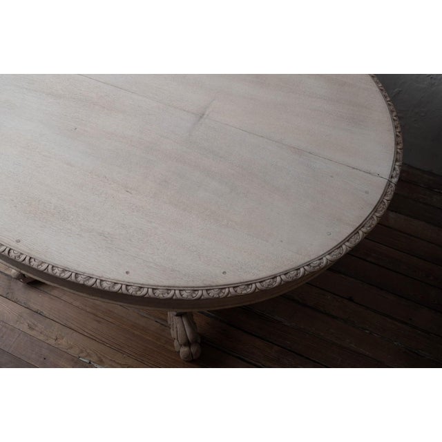 Tan Carved Oak Oval Table, Lion Mask Pedestal, France, 19th Century For Sale - Image 8 of 14