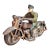 Antique 1930s Hubley Cast Iron "Patrol" Cop Police Motorcycle Toy | Green Paint & Integral Officer Rider 6.25" For Sale