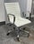 Modern Crate & Barrel Ripple Ivory Bicast Leather Office Chair For Sale - Image 3 of 12