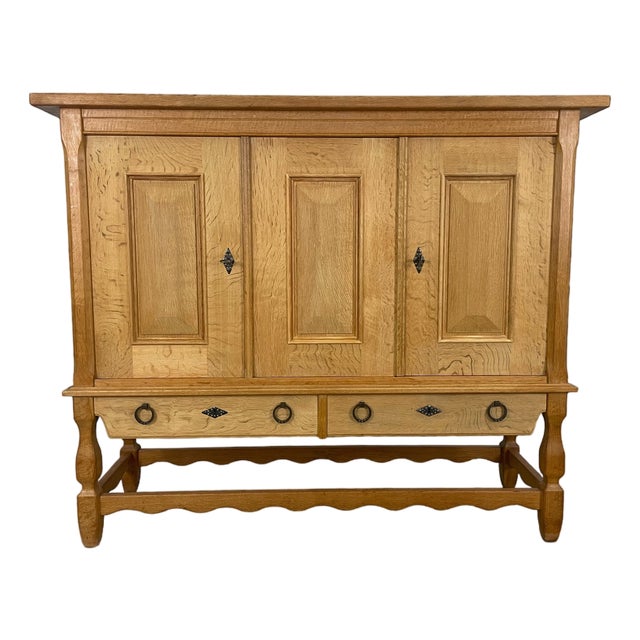 High Oak Sideboard by Henning Kjærnulf for Nyrup Møbelfabrik, Denmark, 1960s For Sale