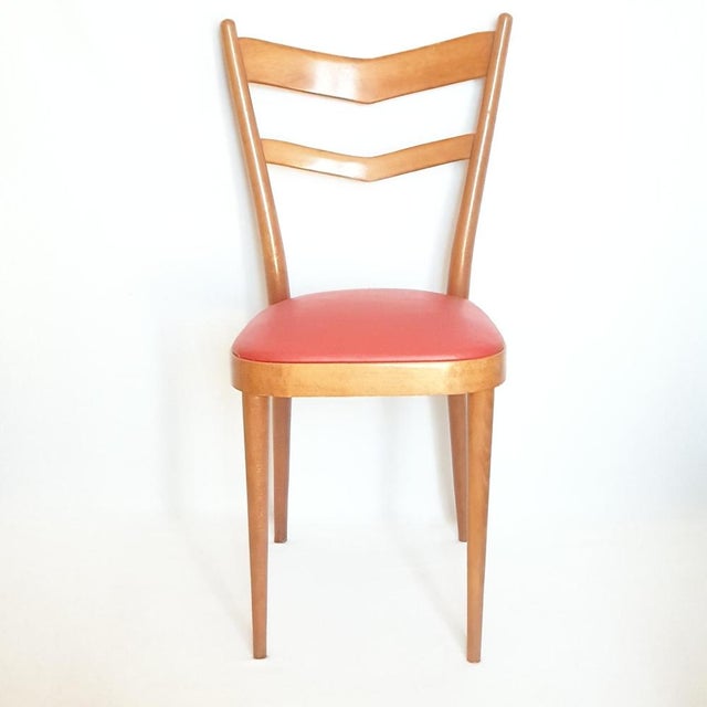 Mid-Century Modern Vintage Italian Beech Chair, 1950 For Sale - Image 3 of 13