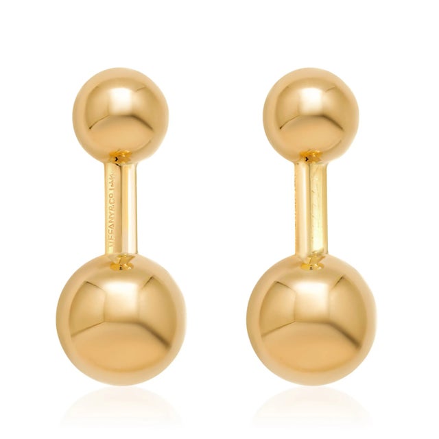 Tiffany and Co Vintage Solid 14 Karat Yellow Gold Ball Cufflinks - 2 Pieces For Sale In New York - Image 6 of 6