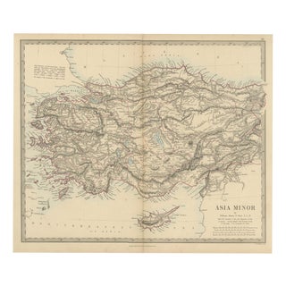 Antique Map of Asia Minor and Cyprus by William Henry F. Plate, 1858 For Sale