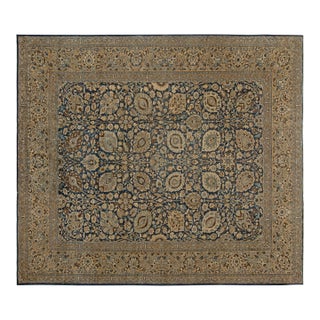 Vintage Persian Tabriz Botanic Handmade Wool Carpet For Sale