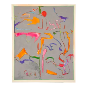 Harry Hilson Signed 1982 Abstract Mixed Media Painting