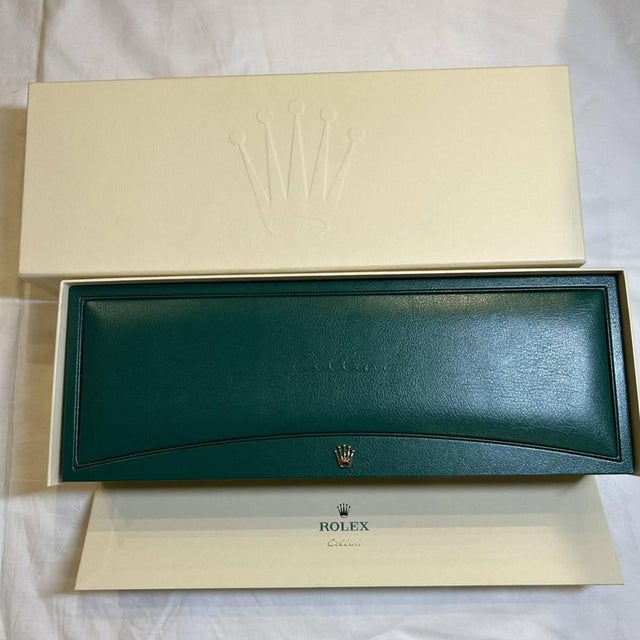 Wood Rolex Watch Box, New Creme Empty Acs. ROLEX watch case box CELLINI L Brand New For Sale - Image 7 of 18