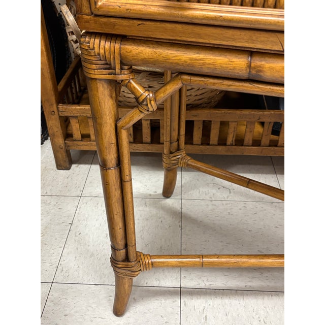 Tommy Bahama Rattan Console Table For Sale - Image 9 of 11
