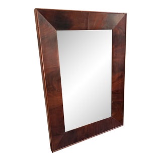 Antique Handmade Mirror With Flame Mahogany Veneer For Sale