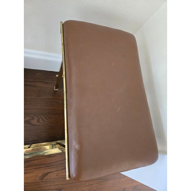19th Century Brass Fireplace Club Fender With Leather Upholstered Seats For Sale In Portland, ME - Image 6 of 8