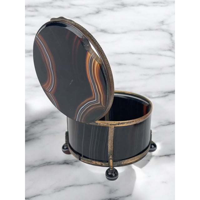 19th Century Ormolu Mounted Agate Jewelry Box.