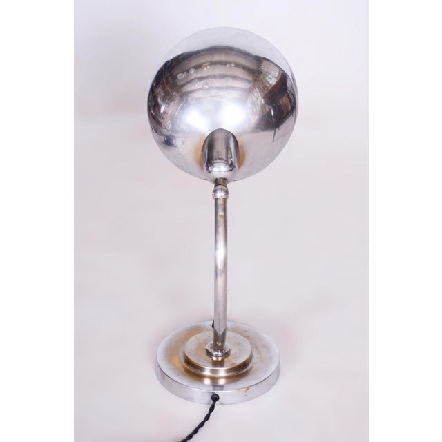 Bauhaus Chrome Table Lamp attributed to Frant Anyz, Czechia, 1920s For Sale - Image 10 of 12