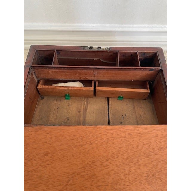 Wood Rare 19th Century English Writing Slope With Secret Drawers For Sale - Image 7 of 8