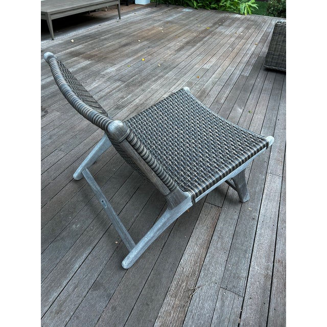 Various Artists Co9 Design Arden Adirondack Chair, Natural Teak With Grey Wicker For Sale - Image 4 of 12