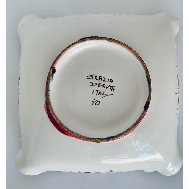 1970’s Deruta Vintage Hand Painted Rooster Decorative Bowl, Ashtray, Vide Poche For Sale In San Antonio - Image 6 of 12