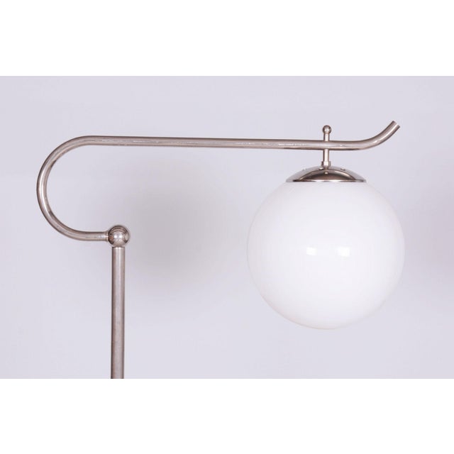 Bauhaus Chrome Floor Lamp attributed to Hynek Gottwald, Former Czechoslovakia, 1930s For Sale - Image 6 of 11