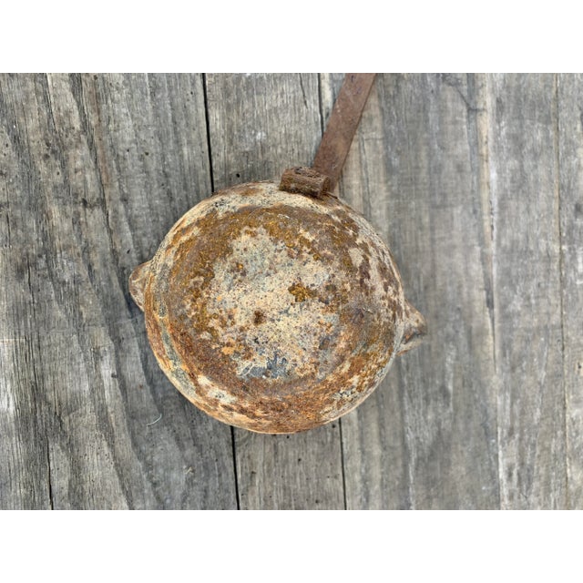 Monumental Hand-Forged Iron Commercial Ladle With Original Patina For Sale - Image 12 of 13