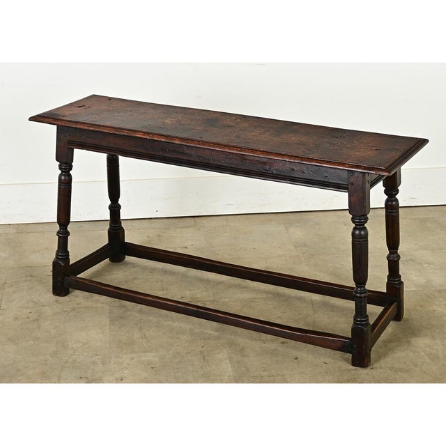 Chocolate English 18th Century Oak Joint Stool/Bench For Sale - Image 8 of 12