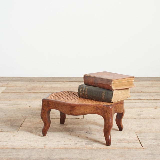 Antique French Cane Foot Stool For Sale - Image 6 of 6