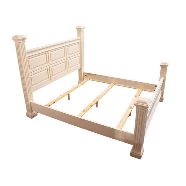 Altavista Lane Altavista Lane Melrose Collection Contemporary Neoclassical Revival Off White King Size Bed 497-28 For Sale - Image 4 of 10