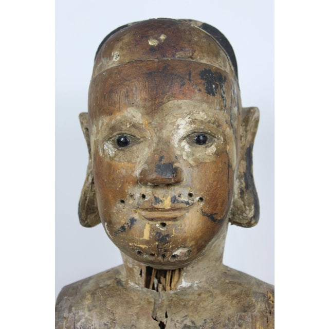 Very very rare 18th or 19th century sculpted wood figure. Could be from Pacific Rim, possibly Philippines, Micronesia, or...