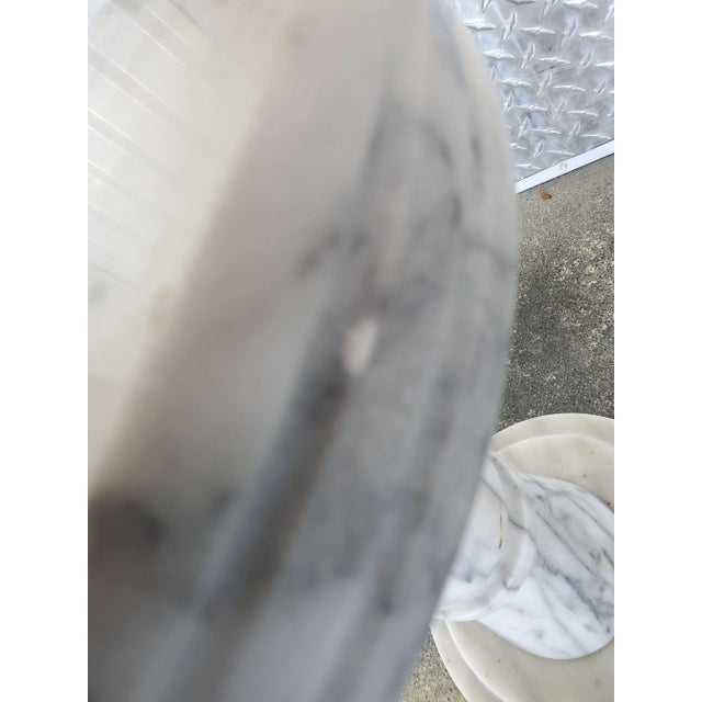 1960s Vintage Italian Carrera Marble Garden Stools- Set of 4 For Sale - Image 11 of 12