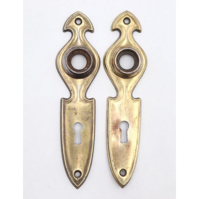 Brass Vintage Concentric Brass Finish Passage Door Knob Set For Sale - Image 8 of 9