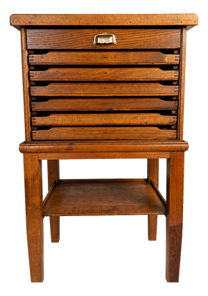 French Printers Cabinet with 7 Drawers, 19th Century