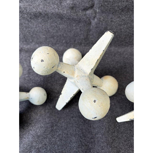 1990s 1990s Off White Cast Iron Jacks Set of 3 Decorative Objects For Sale - Image 5 of 17