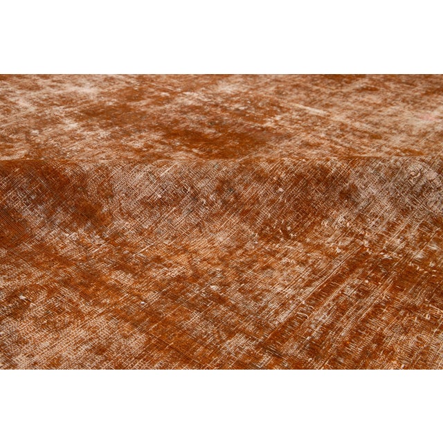 Antique Room Size Orange Wool Rug Persian Overdyed With Allover Pattern For Sale - Image 9 of 11