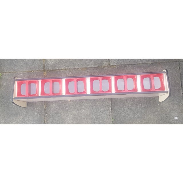 Mid-Century Scandinavian Wall Shelf with Plastic Spures, 1950s, Set of 7 For Sale - Image 4 of 5