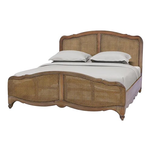 French Provincial King Bed - Straw Wash Finish