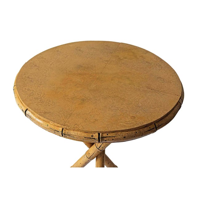 Early 20th Century Antique European Tripod Tables Faux Bamboo - A Pair For Sale - Image 5 of 10