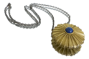 Age 1970s Hollywood Regency Estée Lauder Empire Solid Perfume Pendant Necklace