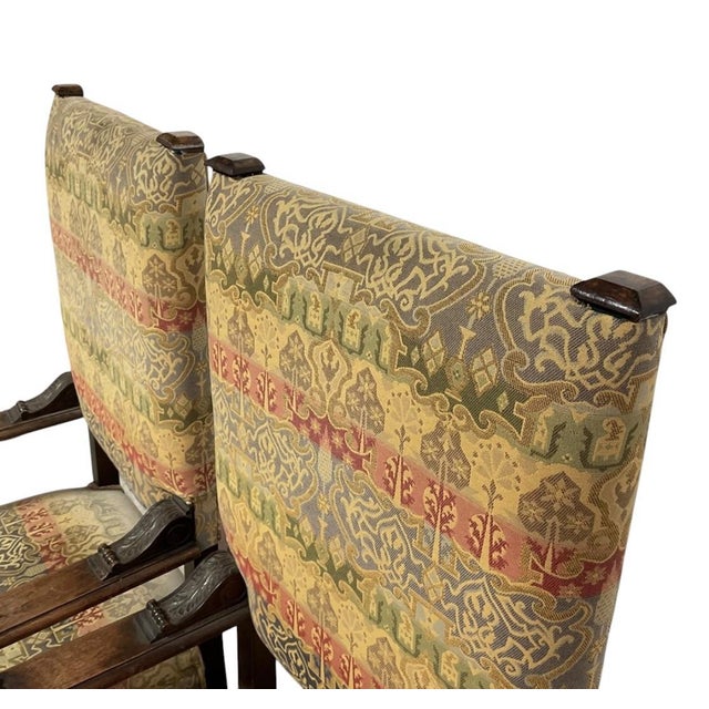Brown Pair of 19th Century Italian Renaissance Revival Walnut Armchairs For Sale - Image 8 of 12