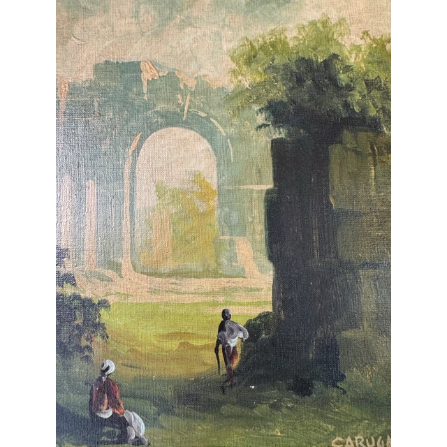 Green Angela Carugati Italian (1881 - 1977) Oil Painting For Sale - Image 8 of 10