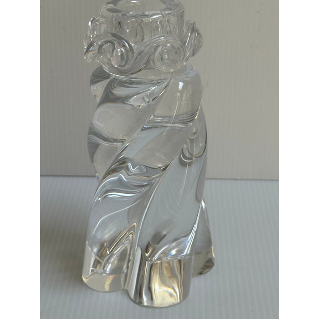 Baccarat "Aladdin" Pattern Vintage Signed 6.25"h Single Light Art Deco Candlestick Made in France For Sale - Image 11 of 16