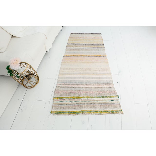 Textile Oushak Turkish Stripe Kilim Runner For Sale - Image 7 of 10