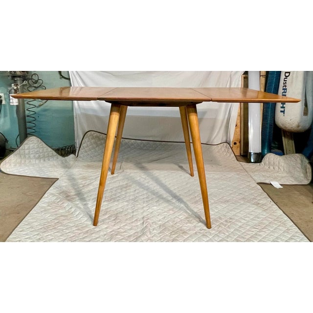 Wood Paul McCobb Attributed Midcentury Maple Drop Leaf Table For Sale - Image 7 of 12