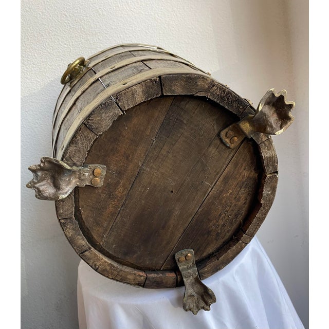 English Regency Wood and Brass Belted Bucket With Claws, Circa 1820 For Sale - Image 10 of 13