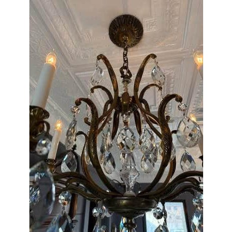 Antique Chandelier- Stunning Brass & Crystal Birdcage Chandelier – 5 Light A captivating expression of decorative...
