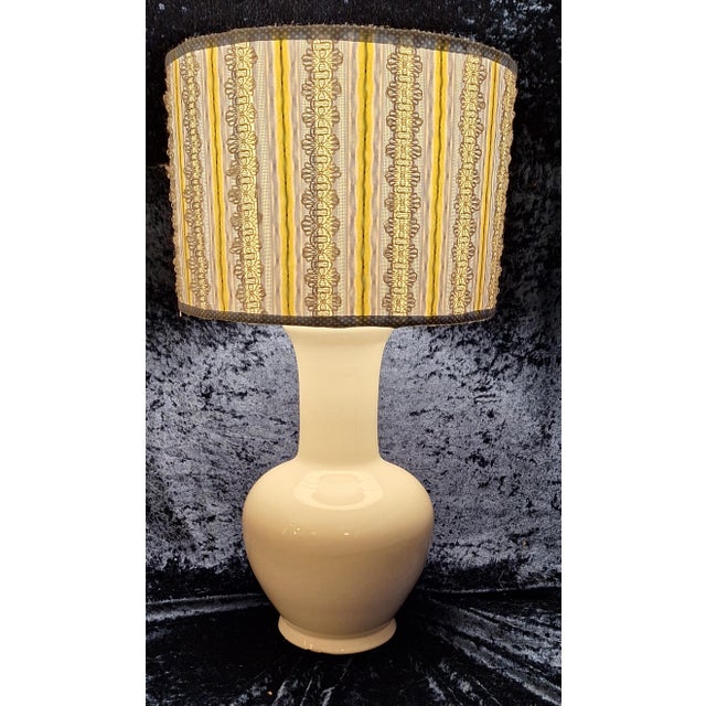 Blue Vintage Table Lamp with Fabric Shade, 1980s For Sale - Image 8 of 8