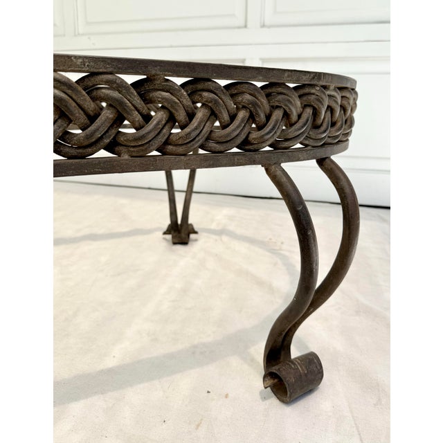 Rustic Spanish Iron Braided Knot Oval Coffee Table For Sale - Image 10 of 11