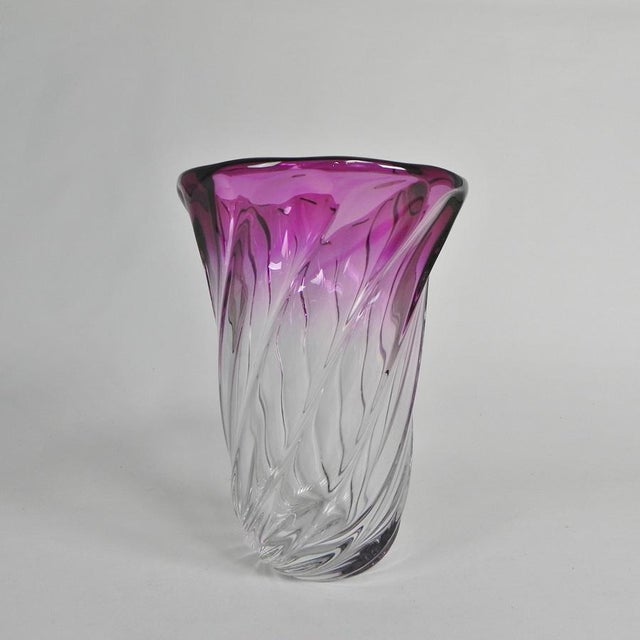 Mid-Century Modern Torsade Vase from Val Saint Lambert, 1950s For Sale - Image 3 of 13