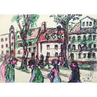 Irmgard Von Reppert, Ink Drawing - City Street For Sale